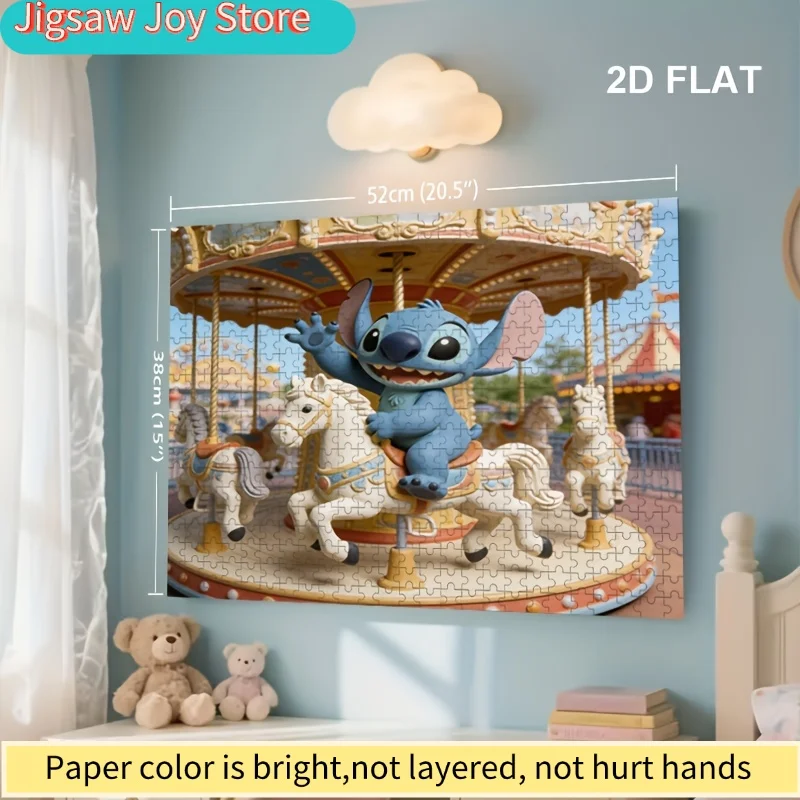 Dekoracja domu z motywem Disneya, Stitcha i Myszki Miki |   Puzzle 2D, idealne do łamania głowy dla dorosłych, wieczorów gier rodzinnych, C