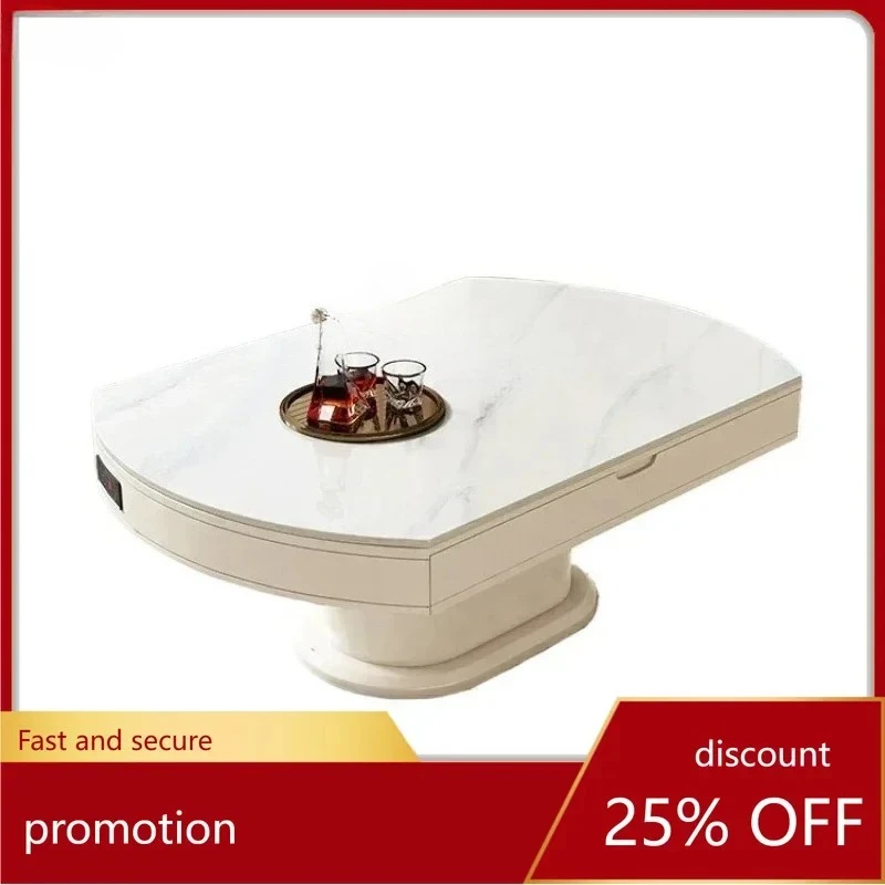

coffee table dining table integrated dual-purpose living room multi-function retractable folding round table home decor