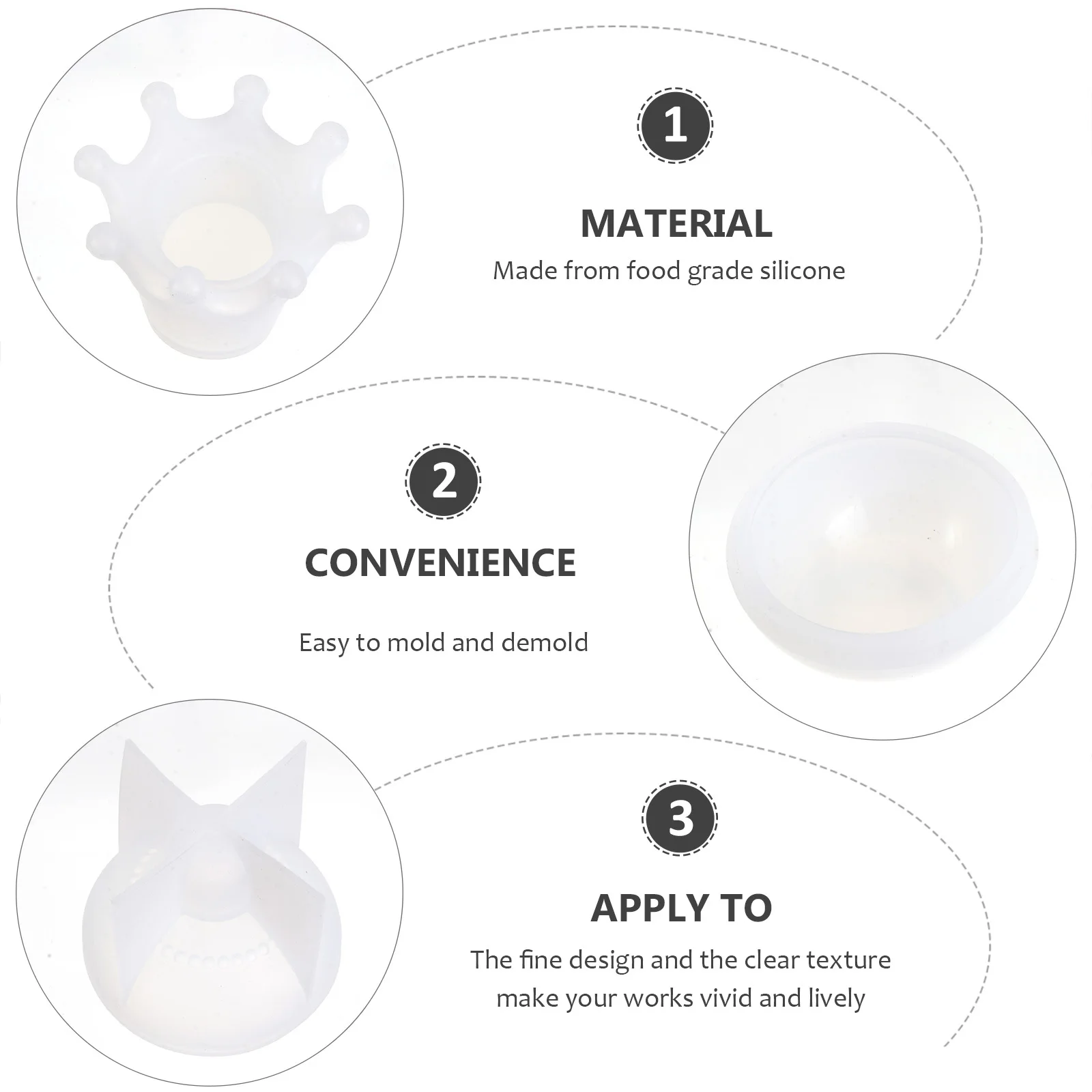 2Pcs Crown Silicone Mold Food Grade DIY Crystal Epoxy Jewelry Storage Box Small Size Easy Carry Durable Epoxy Mould