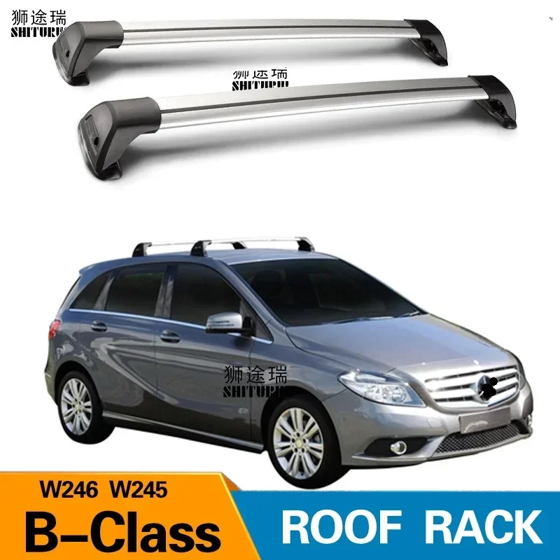 For Mercedes-Benz B-Class W246 W245 W247 2005-2023 Roof Bar Car Special Aluminum Alloy Belt Lock Led Shooting RACK CORSS Rack