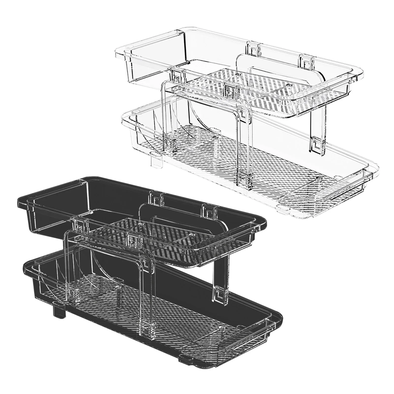 Refrigerator Beverage Can Storage Rack Soda Can Organizer Easy Access Transparent Two-Tier Design Beverage Can Holder Drink