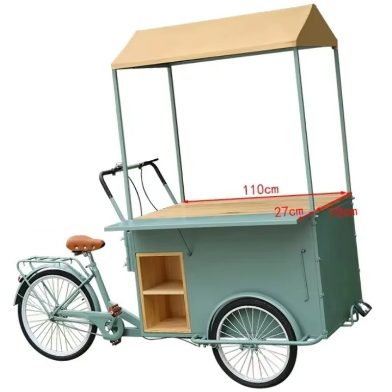 

Three Wheel Freezer Electric Food Carts Tricycle Coffee Juice Cart Ice Cream Promotion Bike