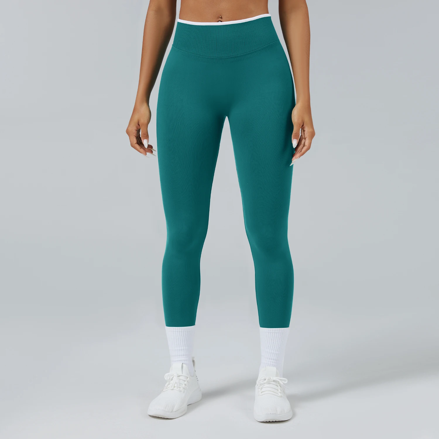 سلس بنطلون رياضي النساء اليوغا طماق الوركين رفع الصالة الرياضية طماق عالية الخصر اللياقة البدنية طماق في الهواء الطلق تجريب الجري السراويل #3