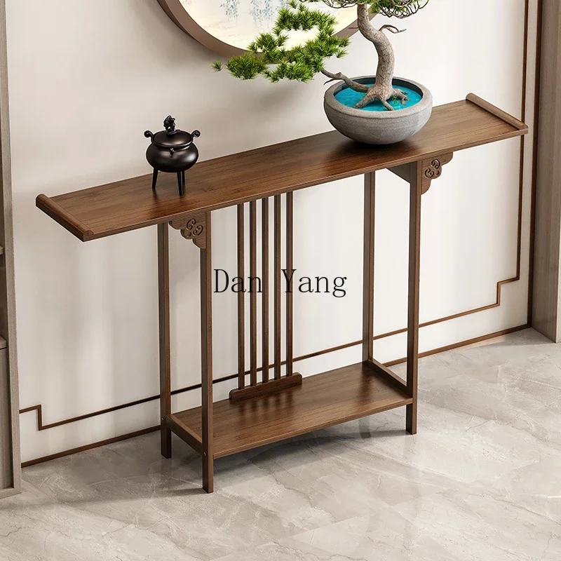 YJ New Chinese Lobby Entrance Table Zen Entrance Hall Entrance Table Simple Living Room Case End View Table