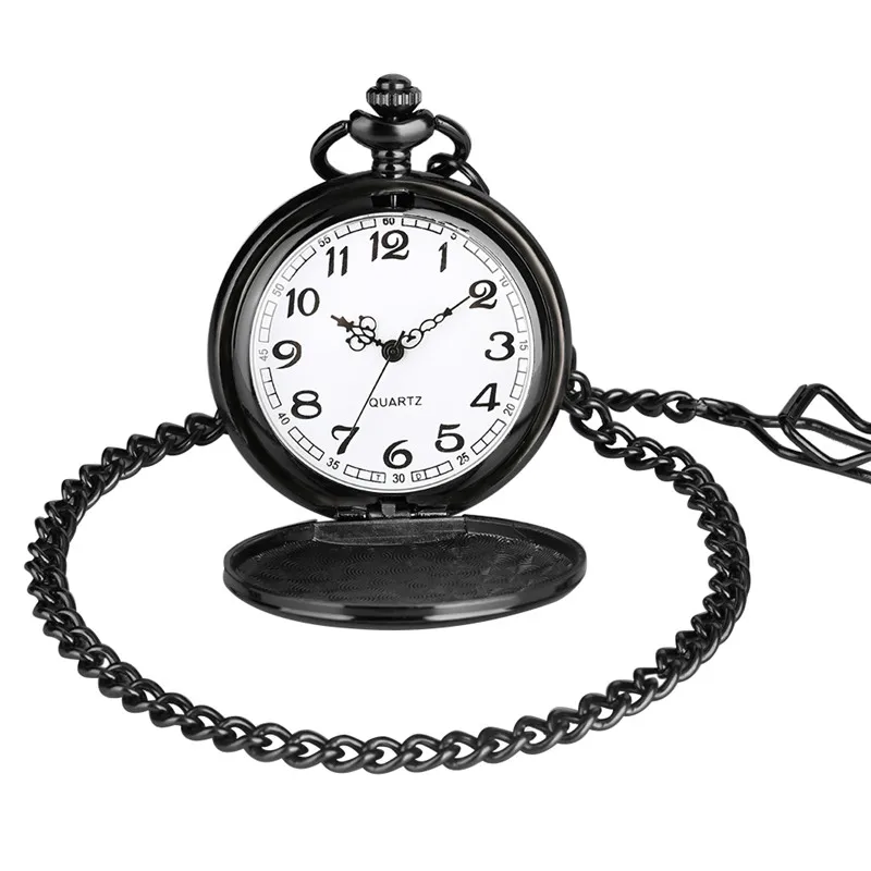 Unique To My Husband Design Retro Quartz Pocket Watch To Men with Pendant Fob Chain Arabic Numeral Display Clock Gift Reloj