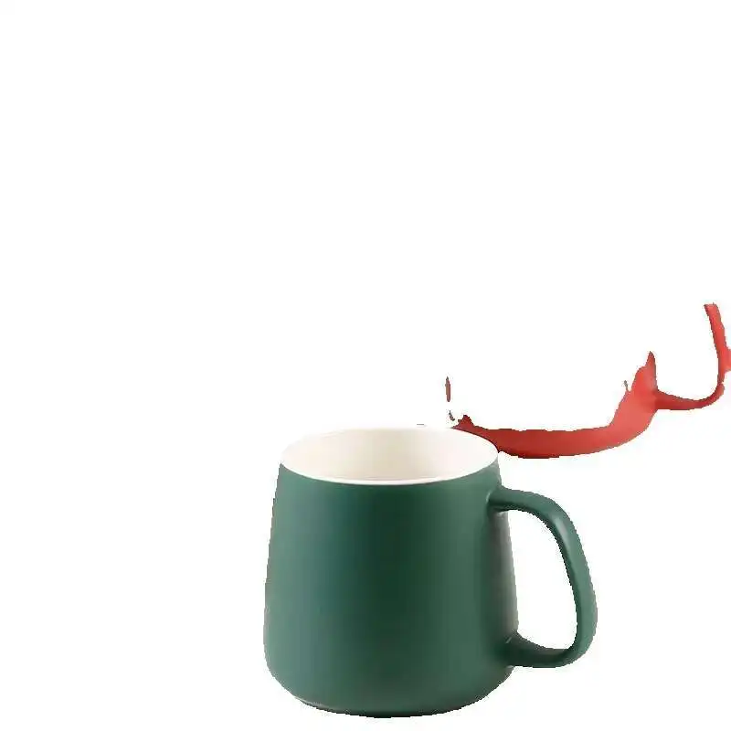 

Male Mug With Lid And Spoon Office Home Tea Cup Ceramic Drinking High Aesthetic Coffee