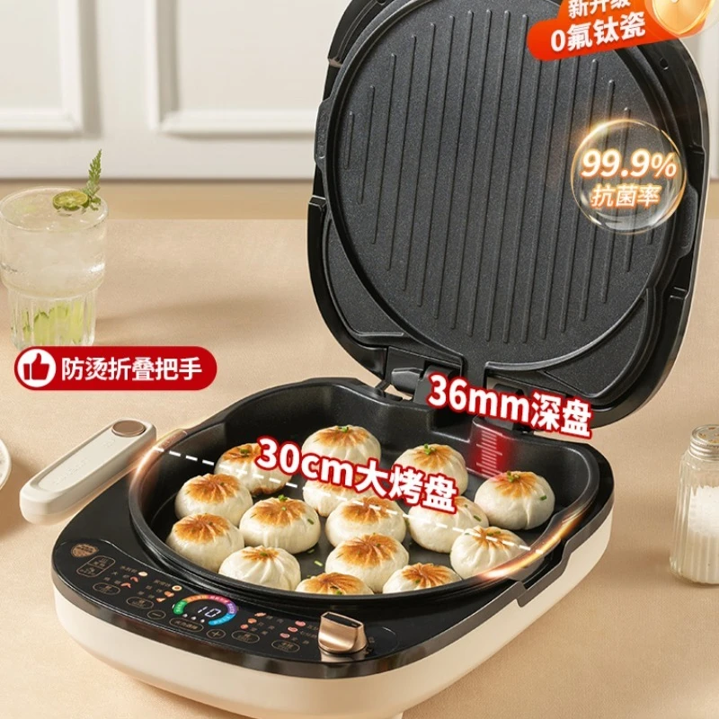 Электрическая блинница Liren, двухсторонний нагрев, новая модель, съемная утолщенная многофункциональная сковорода с антипригарным покрытием