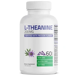 L-theanine 200 milligrams (double strength) containing 60 vegetarian capsules of passion fruit to promote health