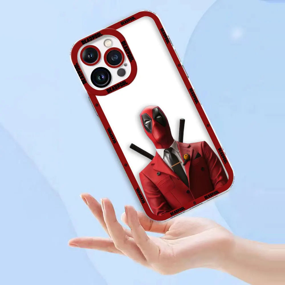 Śmieszne etui na telefon Marvel Deadpool z przezroczystego materiału dla REALME 5 6 7 7I 8 8I 9 9I 10 12 C75 C71 C67 C65 C63 C55 C53 C35 C33 C31 C30 C21Y