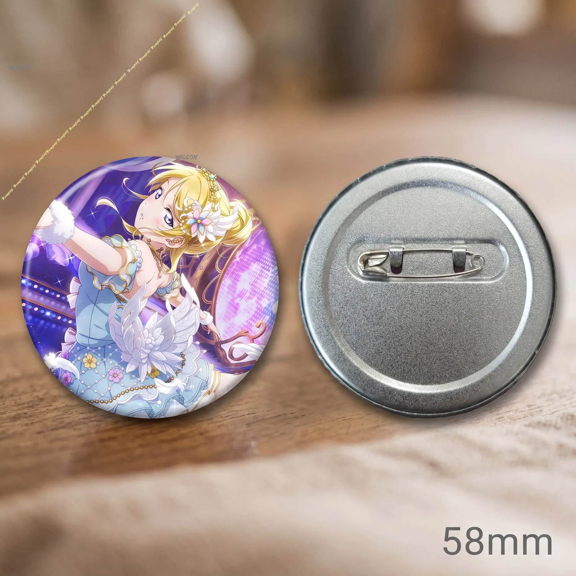 LoveLive! Eli Ayase KKE Can Badge, Anime Eli Ayase Pin Brooch, μ's School Idol Project Collectible Eli Ayase LoveLive!  Badge