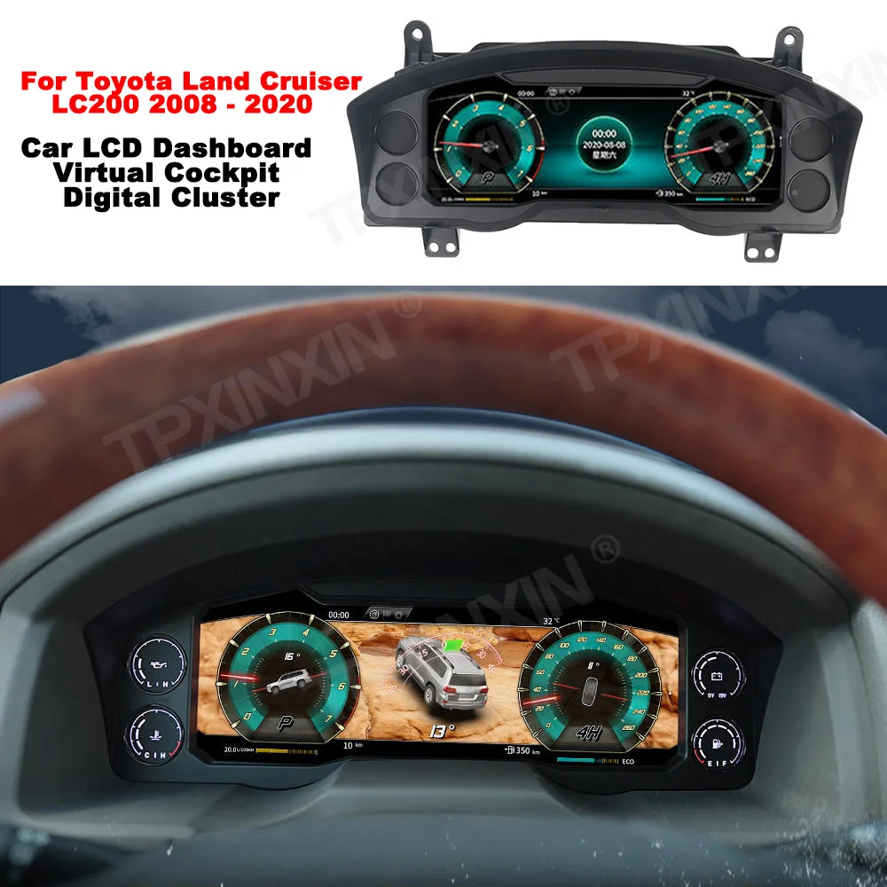 

For Toyota Land Cruiser LC200 2008 - 2020 Car LCD Dashboard Panel Virtual Cockpit Digital Cluster Speedometer Instrument Unit