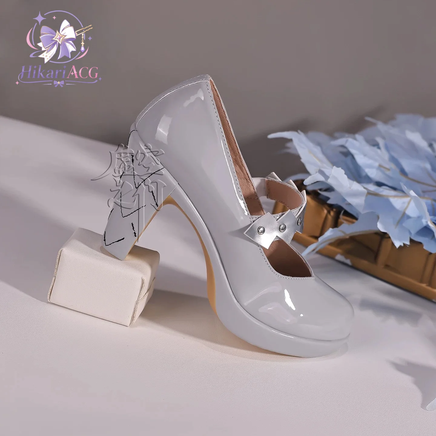 Silver White High Heels Zenless Zone Zero Velina Airgid Cosplay Costume Shoes for Women Halloween Party Silver White High Heels view 4