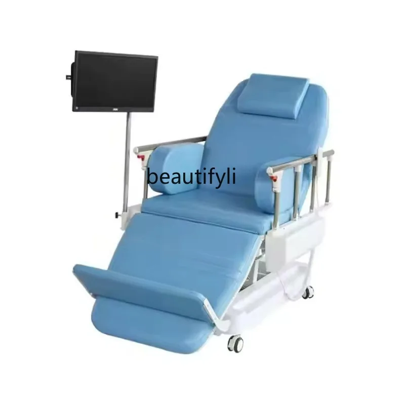 

Hospital 3-function adjustable electric patient reclining dialysis chair with wheels