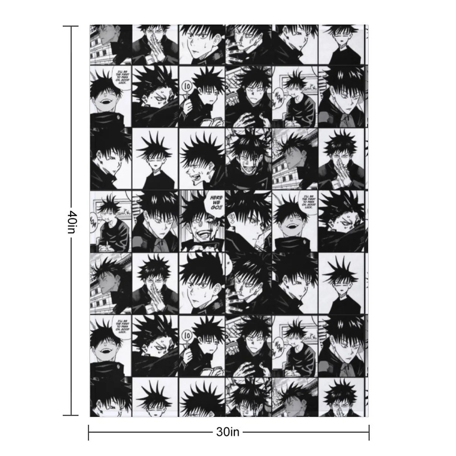 فوشيغورو ميغومي مانغا كولاج - نسخة أبيض وأسود رمي بطانية فروي بطانيات فروي حرارية #3