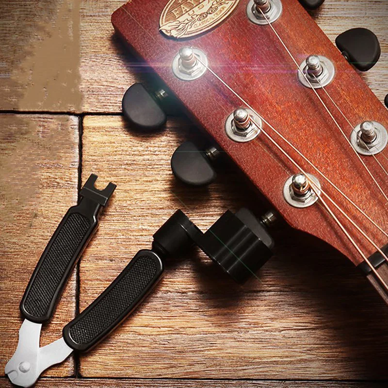 New 3 in 1 Tool Guitar Winder + String Cutter + Pin Puller for Guitar Banjo Mandolin view 2