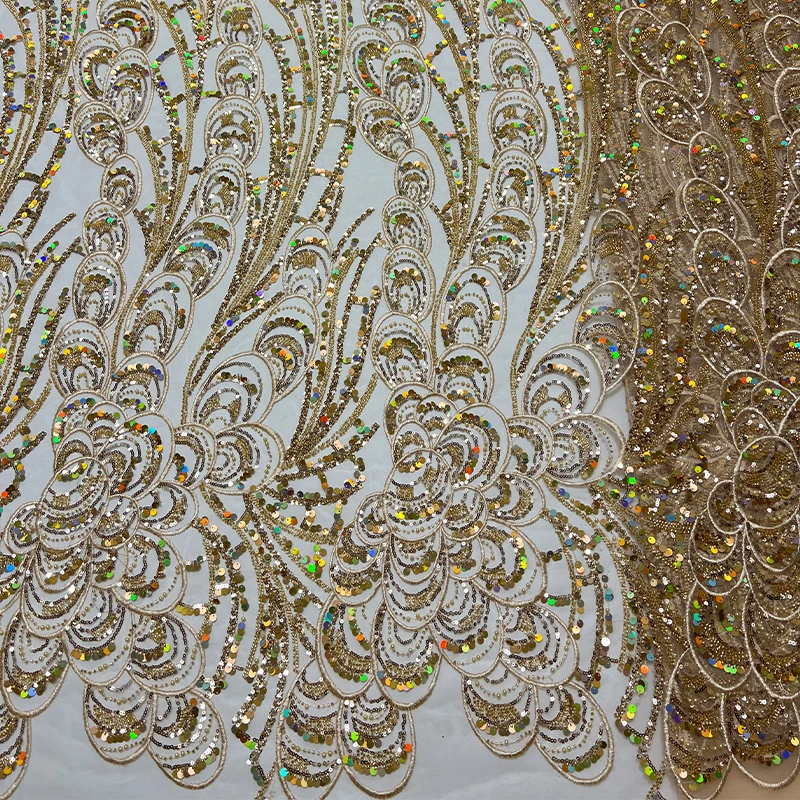 قماش شبكي من الدانتيل الفرنسي الفاخر، قماش حافة عصرية مطرز أفريقي عالي الجودة ومطرز بالترتر والمطرز