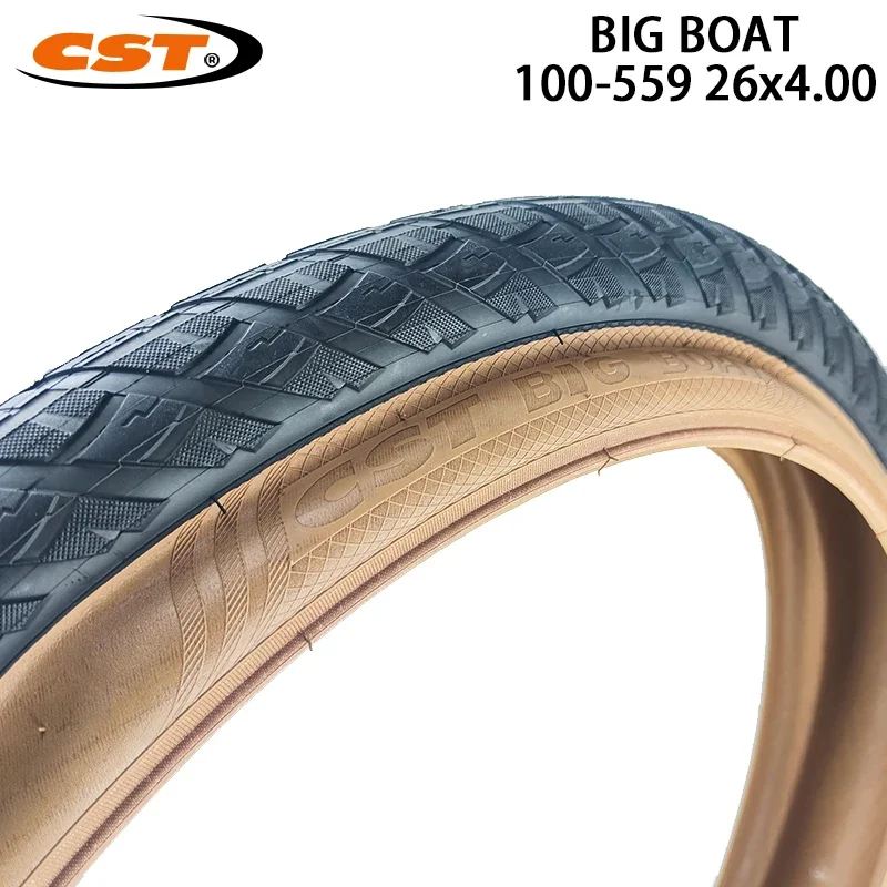 CST 26 Inch BIG BOAT 100-559 26x4.00 Brown Edge Wired Tire MTB Bike Beach Bicycle Tire Fat Snow Bike 60TPI CTC-06 Cycling Parts