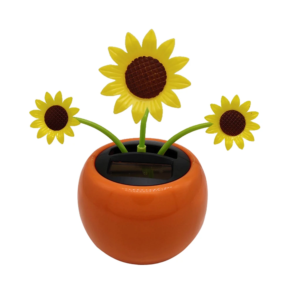 Creativity Cute Insect Car Dashboard Decor Honey Bee Swing Toys Solar Powered Solar Toy Dancing Sun Flower Sunflower Ornament