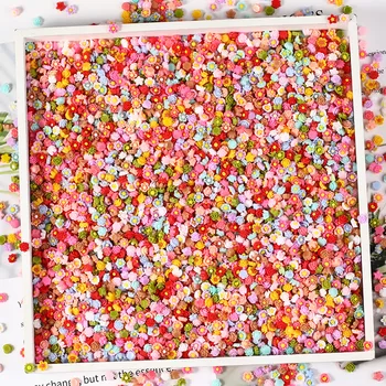 송진 미니 목가적인 작은 꽃 패치 구슬, 상쾌한 전화 케이스 장식, DIY 네일 장식 재료, 팩당 100 개, 6mm