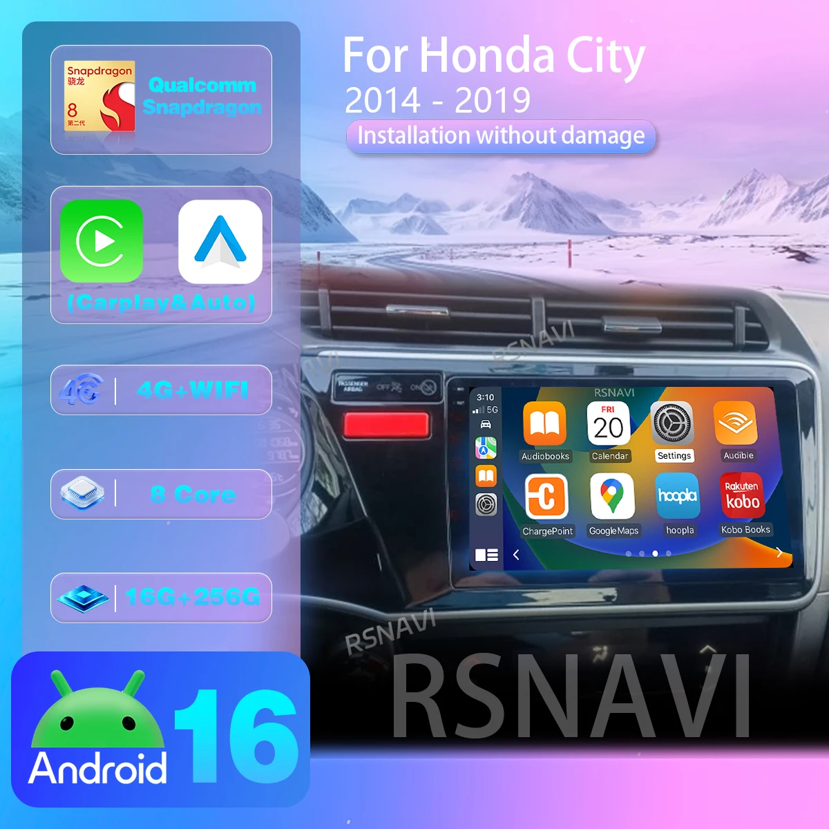 Car Dsp With Android App Control - RSNAVI Android 16 For Honda Fit