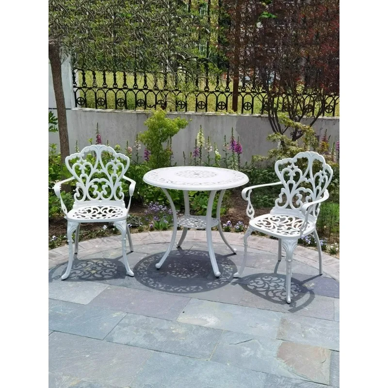 Tables et chaises d'extérieur Tables et chaises de jardin en fer forgé Balcon en fonte d'aluminium Petites tables et chaises Loisirs de plein air ch