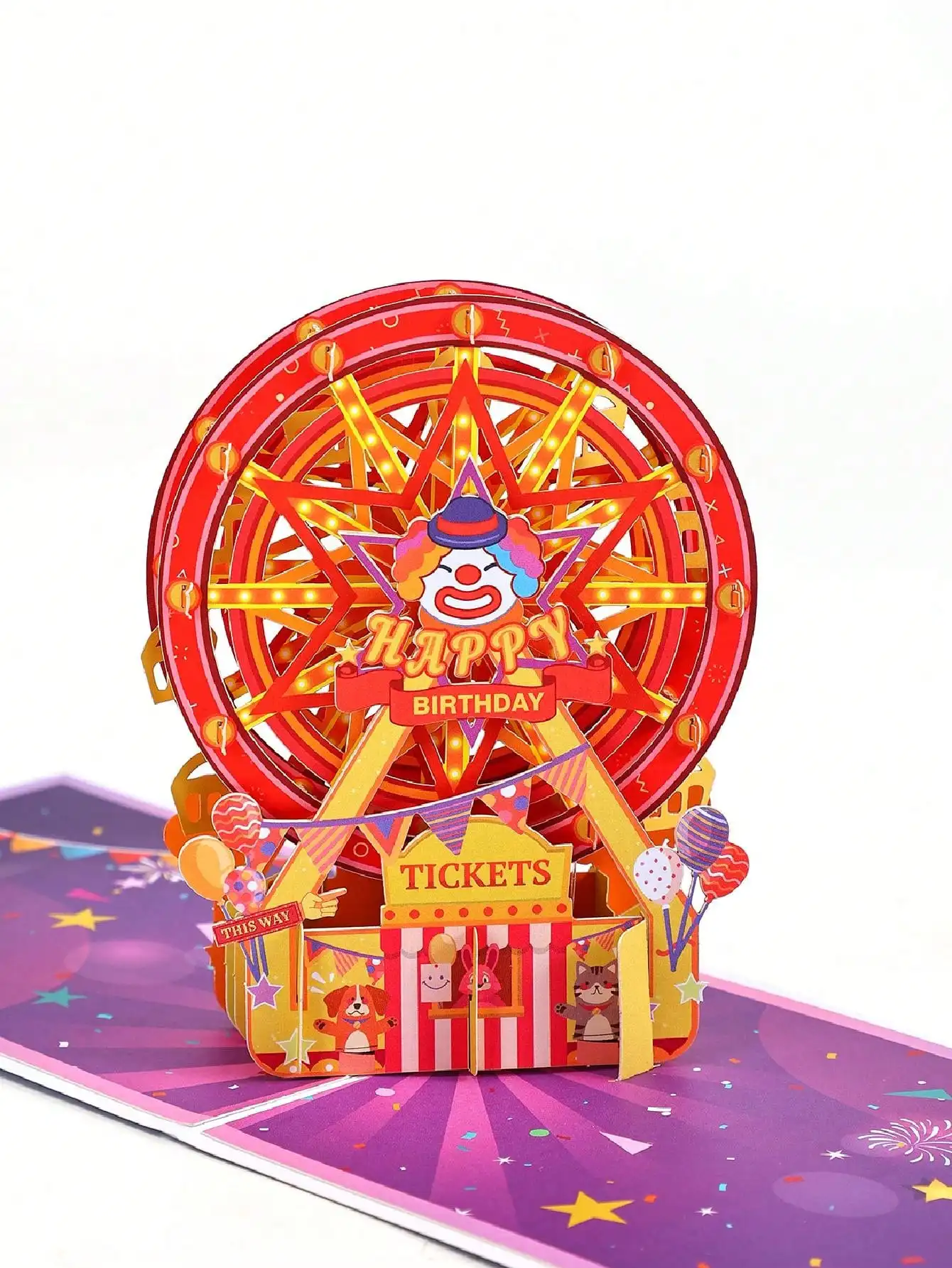 Kreative Zirkus-Riesenradkarte – 3D-Popup-Grußkarte zum Geburtstag, Segen für Freunde