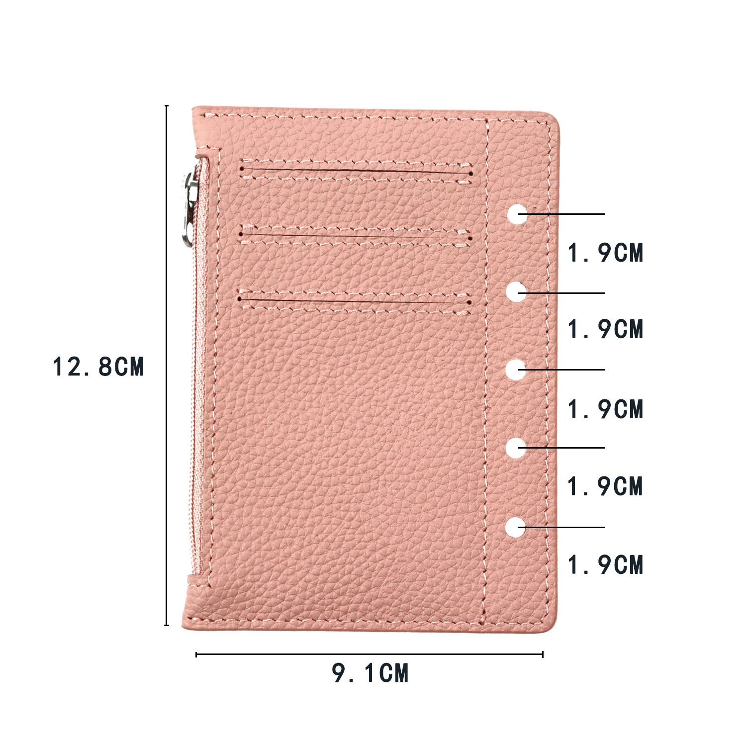 OX KNIGHT Zipper Book Cover For A8 Size Ring Budget Planner Pebbled Grain Leather Storage Bag Mini Memo Pad Notebook Accessory