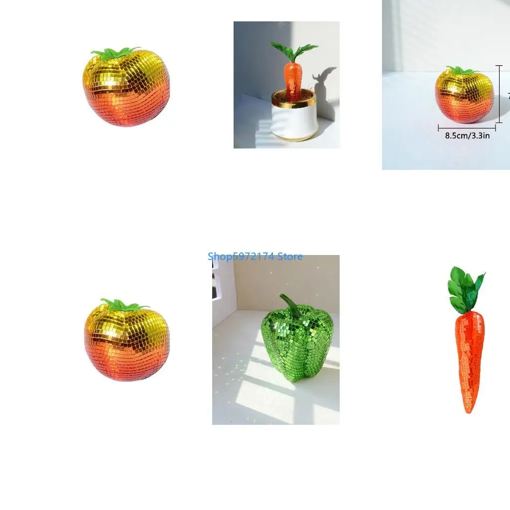 Y3NB Mirrored Disco Pear/Tomato/Carrot/Pepper Ornament Light Reflectings Disco Ball