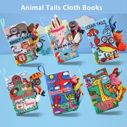 Baby Cloth Book Kids Infant Early Learning Educational Animal Tails Fabric Books Develop Cognize Reading Puzzle Book Toys игрушк