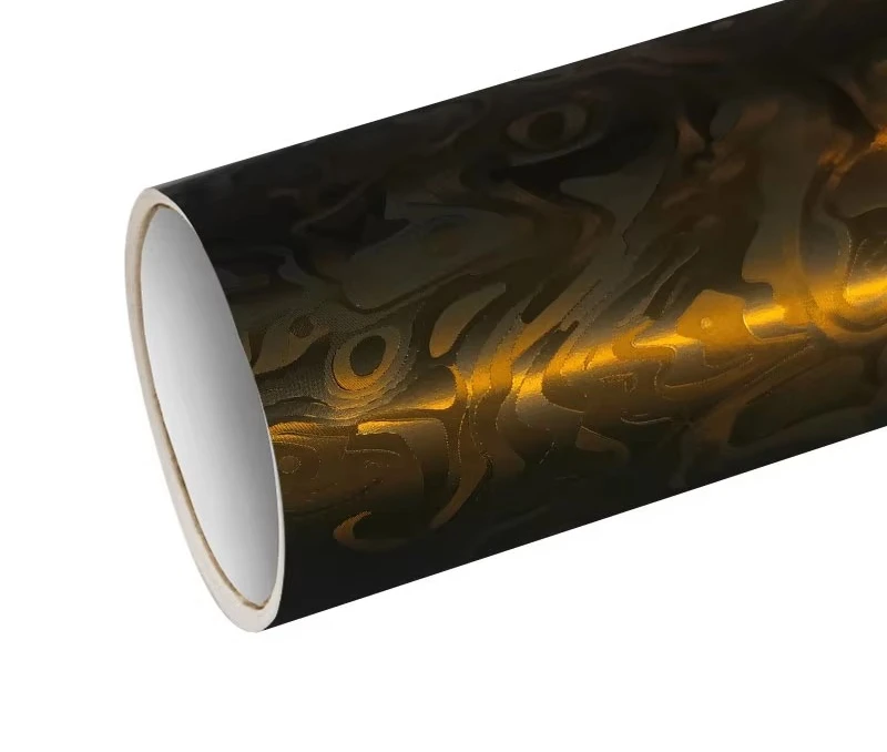 

HD Carbon Fiber Car Wrap Paper Matte Gloss Gold Self Healing Color Changing Function PET Vinyl PVC Body Film