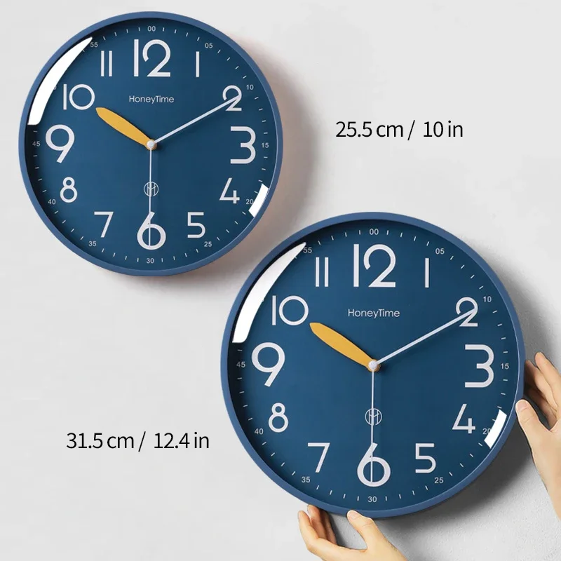 New 10/12 inch Nordic Simple Wall Clock Living Room Home Decoration Silent Fashion Hanging Watch Modern Creative Quartz Clock