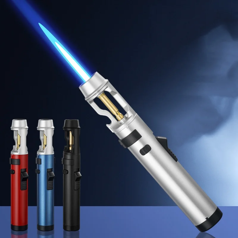 

Powerful Metal Gas Lighter Windproof Kitchen Cooking Torch Flame Jet Barbecue Smoking Accessories Cigar Lighters Men's Gift