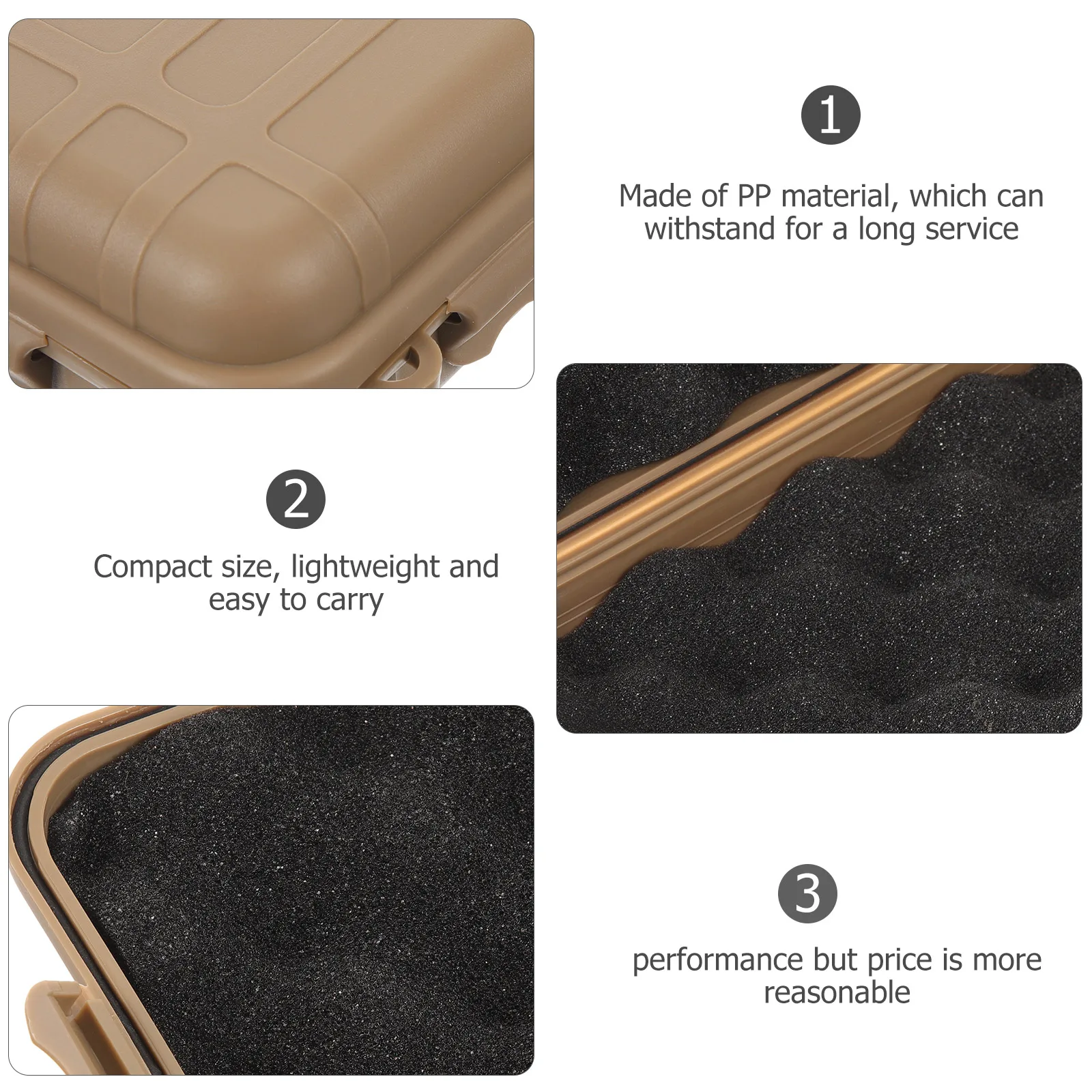 

Portable Survival Kit Box Shockproof Waterproof Sealed Storage Mud Color Outdoor Tool Case Wear resistant Multi function Field