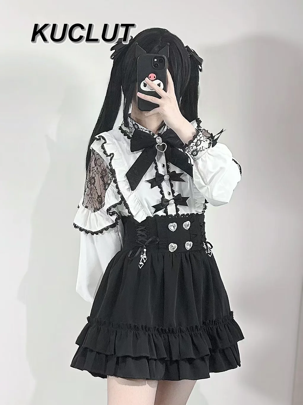 

Original Mass-Produced French Lace Short Skirt Lolita Japanese Style Solid Color Fashion High Waist Casual Skirts for Women