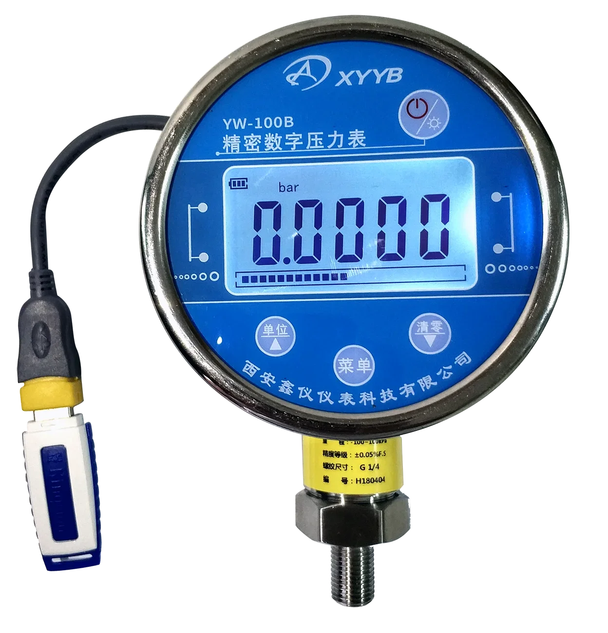 High precision digital pressure gauge YW-100B storage data export function 4-20mA/RS485