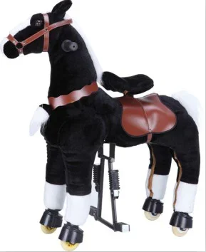 

Gold Seller Best selling EN71 large cheap plastic toy horses toy horse on wheel for commercial