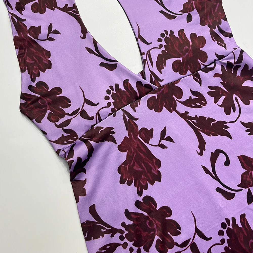 レディース向けサマーファッション エレガント カットアウト ノースリーブ ホルターネック マキシ丈 カジュアル シフトドレス