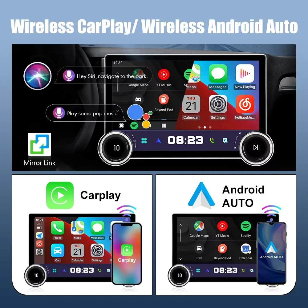 11.8" Diamond Dual Knobs 2K QLED Screen 2 Din Android Car Radio For 2DIN universal Stereo Android Auto Carplay