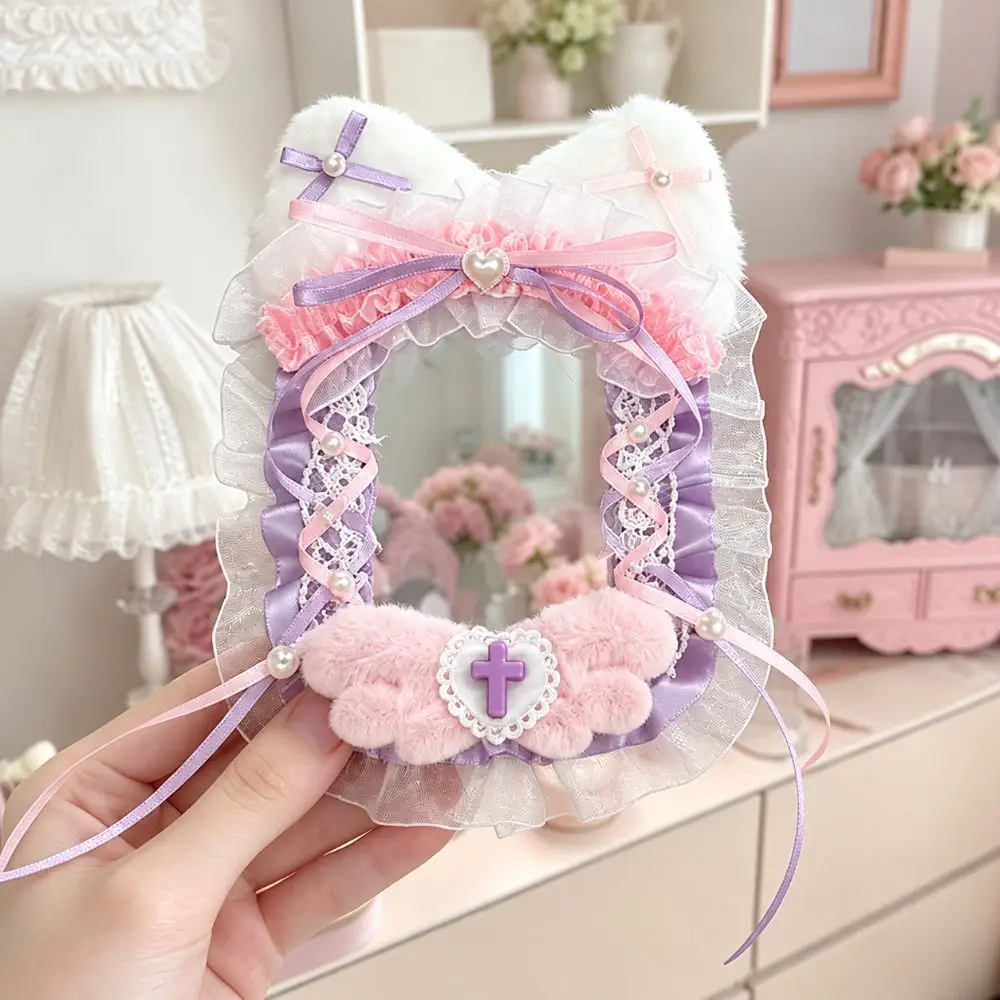 Portable Photocard Holder Ribbon Bow Lolita Style Photocard Case Lace Cute Photo Card Display Holder ID Card Storage