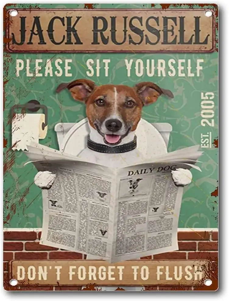 Tin Sign Jack Russell Terrier Lover Jack Russell Terrier Coffee Shop Bathroom Home Decor Vintage Tin Metal Signs Personalize Fun