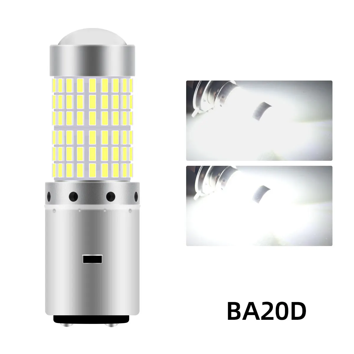 1 Stuks 144smd H4 P15d Ba20d Motorfiets Koplamp Lampen Wit 12V Led Koplamp Mistlicht Spotlight Play En Plug