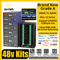 GoKWh 48V 280Ah 320Ah LiFePO4 Battery Pack DIY Rack Mount Box Kit With 200A BMS For On Off Grid Solar Home Energy System Storage