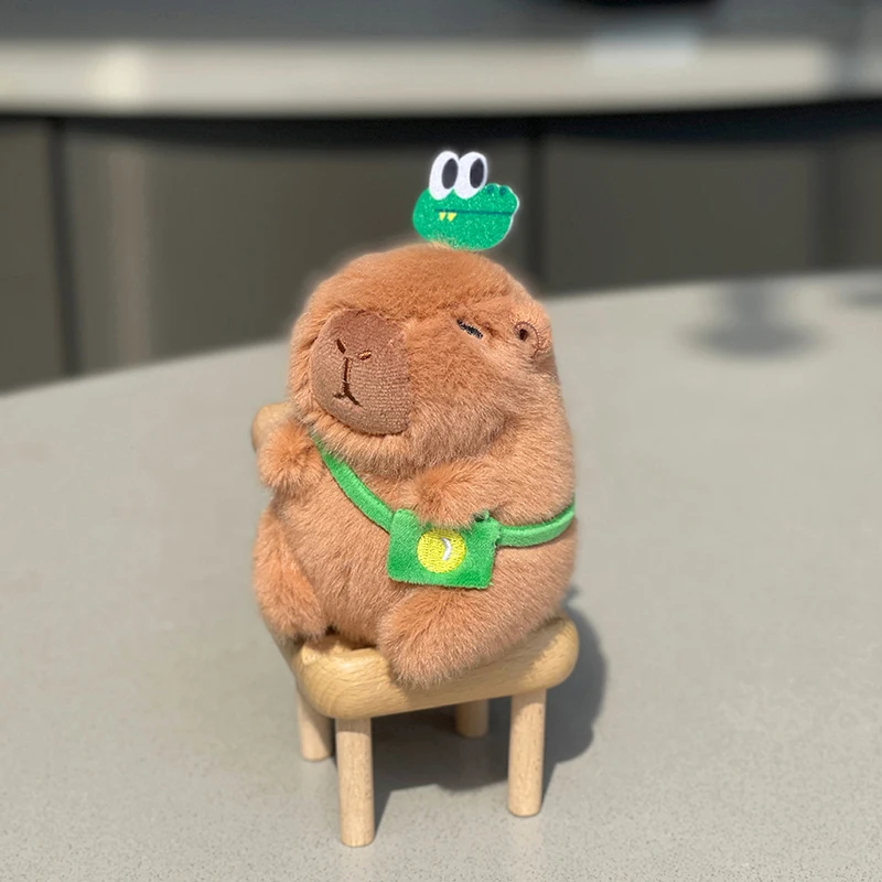

1 Piece Capybara Keychain Travel Series Cartoon Stuffed Toys Gifts Creative Plush Doll Bag Pendant Cute Brown