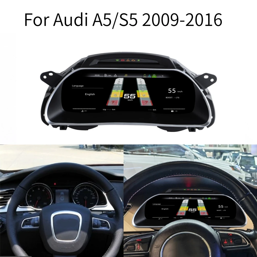 LCD Screen For Audi A5/S5 2009-2016 Speedometer Car Digital Cluster Cockpit Dashboard Instrument Panel Carplay