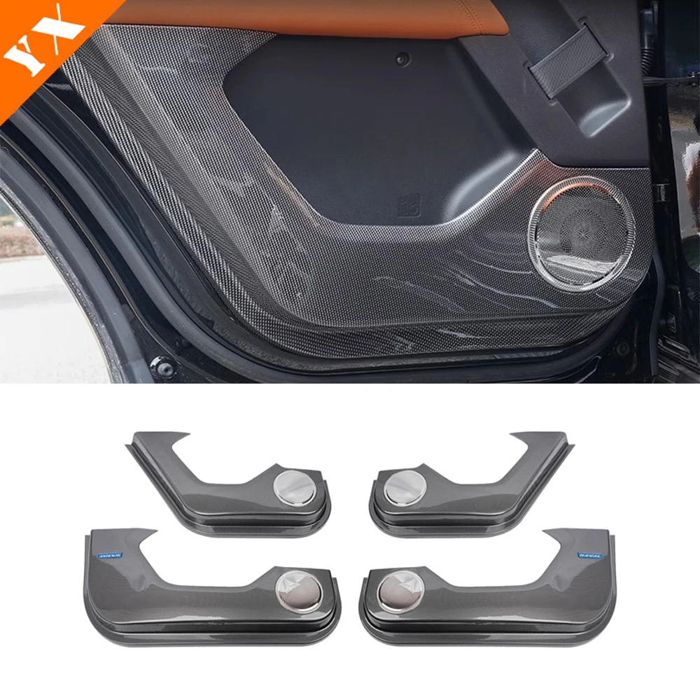 For GMW Haval H9 2024 2025 Accessories ABS Plastic Carbon Car Four Door Anti Kick Hit Board Car Storage Protection Panel 2pcs