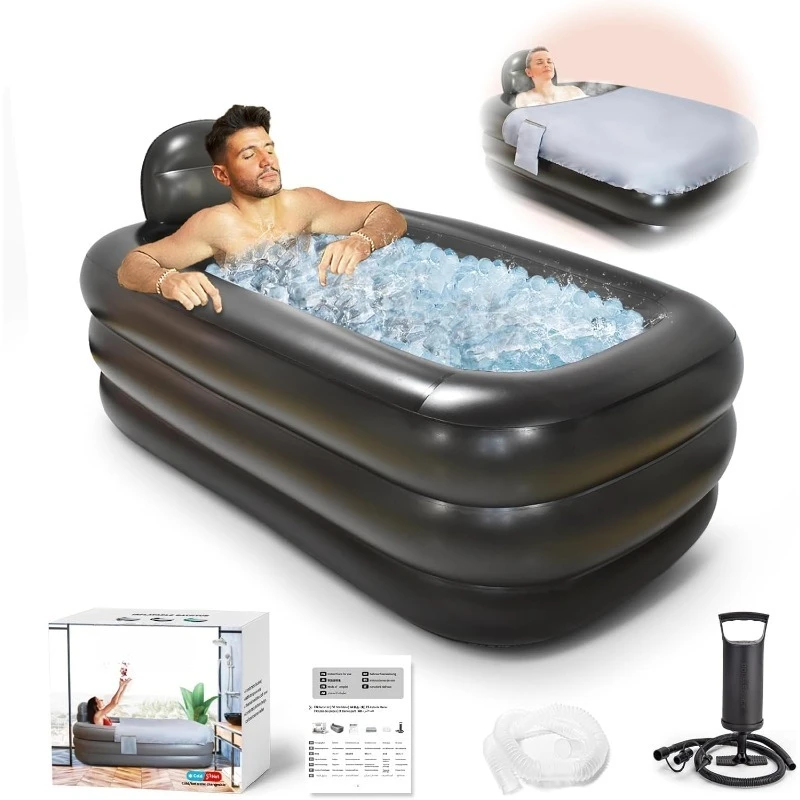 

Inflatable Bathtub for Adults-Freestanding Blow Up Bathtub with Cover&Comfort Floor,Foldable Tub for Shower, Spa