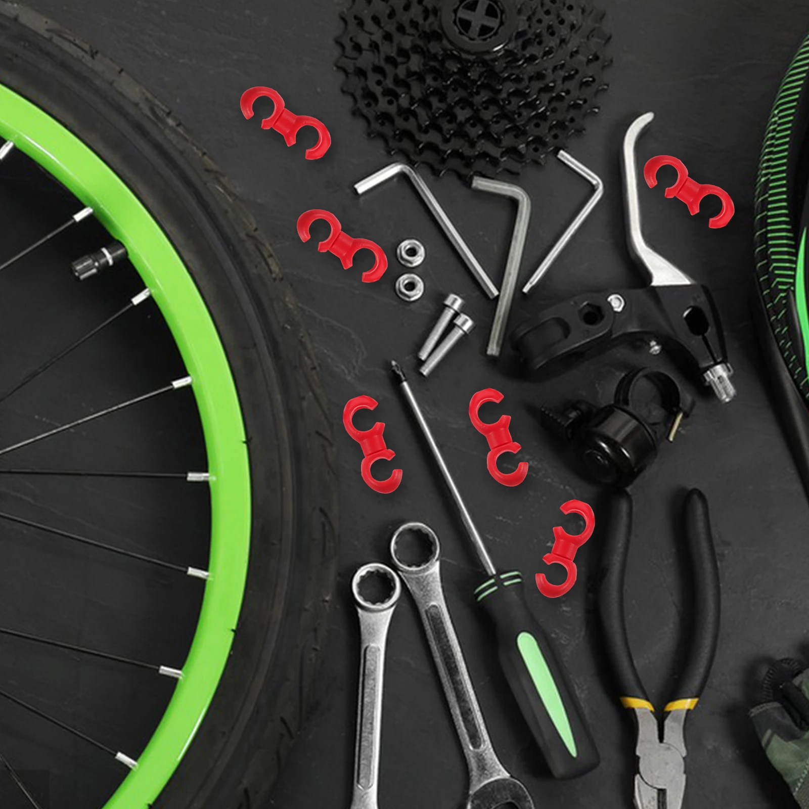 

10Pcs Sturdy S Buckle Cable Clips Brake Line Clips Bike Chain Fixing Buckle Cycling Accessories