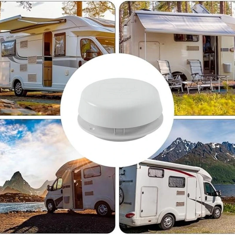 1pcs Upgraded Exhaust Outlet Vent RV Vent Cap White Rainproof Air Exhaust Mushroom Head Shape Ventilation Cap Cover Replacemen