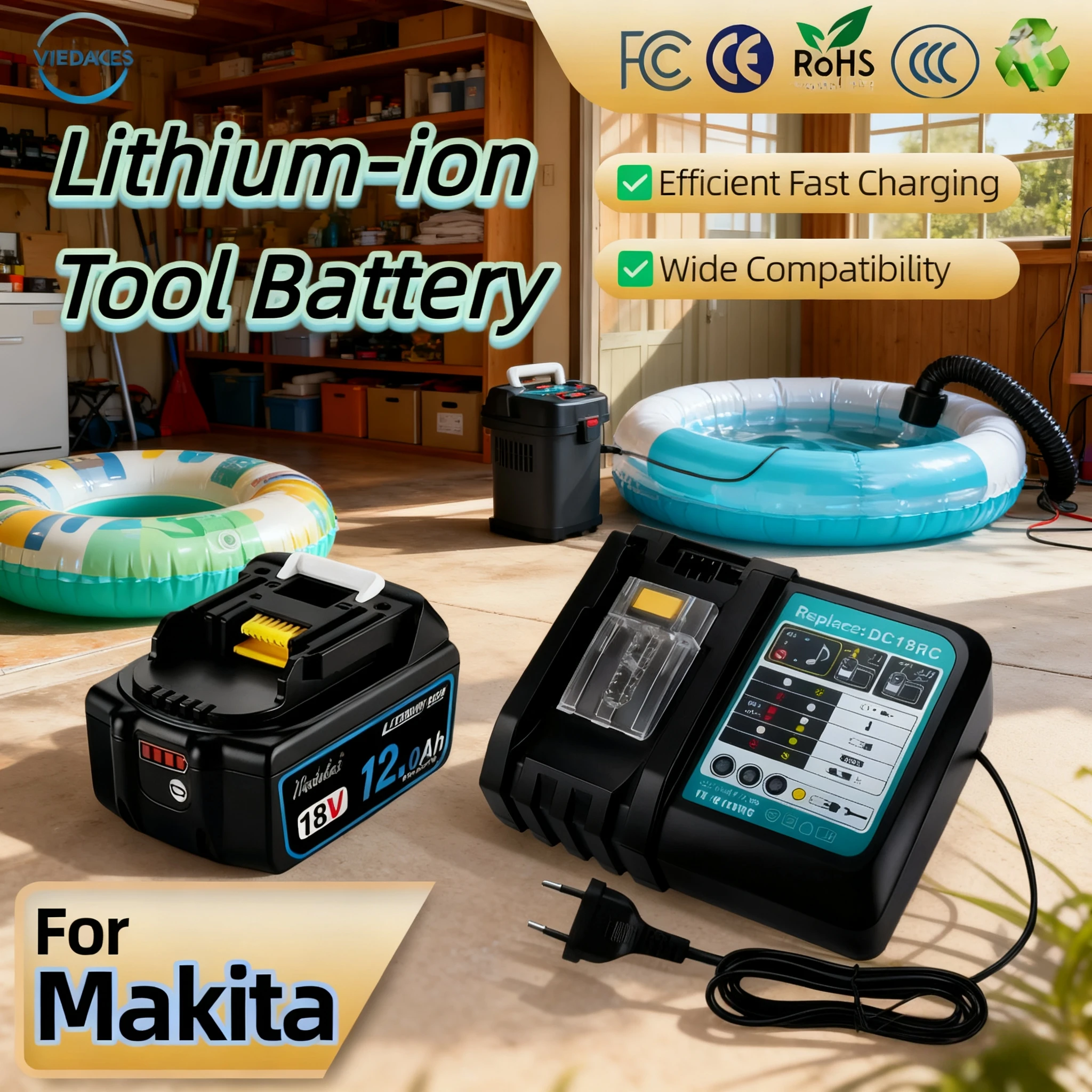 

Original fOR makita bl1860b 18V 12Ah Power Tools lithium-ion Battery High Capacity Replacement for makita 18V，Wide Compatibility