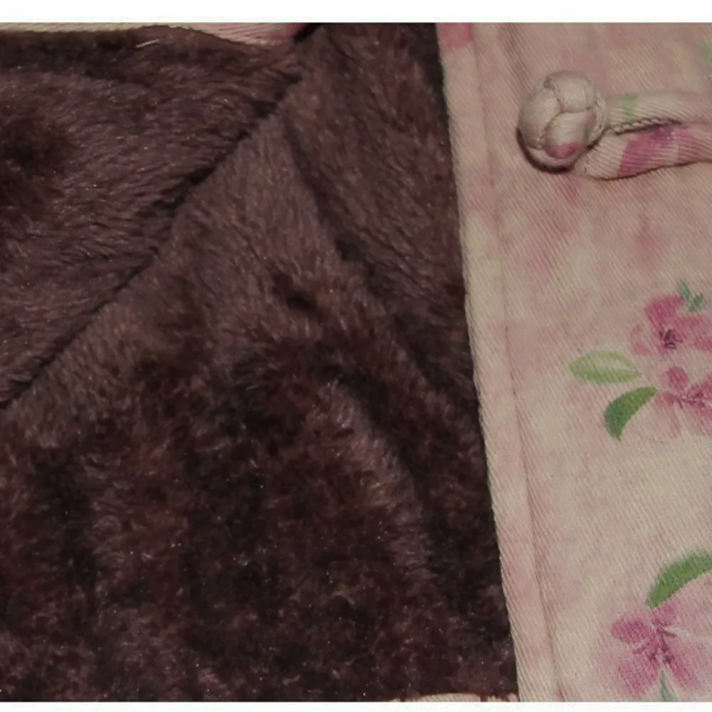 Jaqueta feminina forrada de lã flor casual retrô sapo botão estilo country chinês algodão linho casaco curto outwear com bolsos